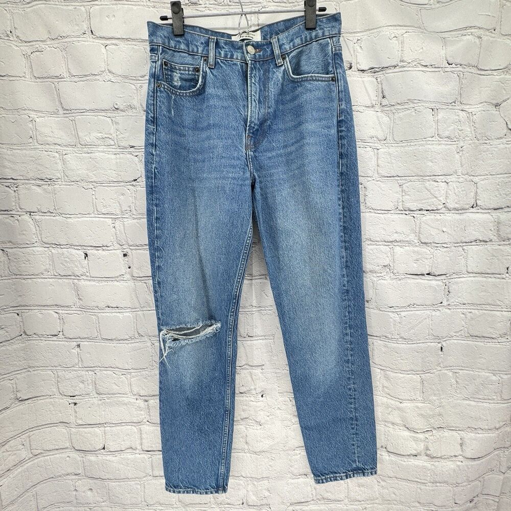 Reformation Julia High Cigarette Jeans Women 28 Sonoma Destroyed Blue